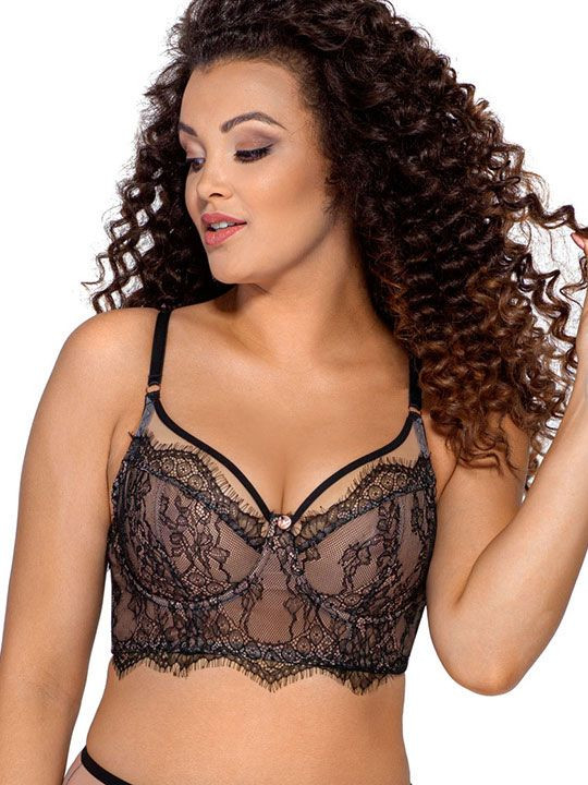 Бюстгальтер на косточках plus size с дополнительными боковыми поддержками 