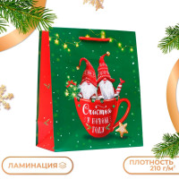 Новый год. Пакет подарочный  Братья эльфы , 18 х 22,3 х 10 см.