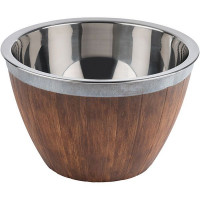 Салатник с охлаждением;пластик,сталь нерж.;3л;D=26,H=16см;тем.корич.,металлич.