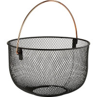Корзина для фруктов и хлеба;металл;D=30,H=19см;черный,медный