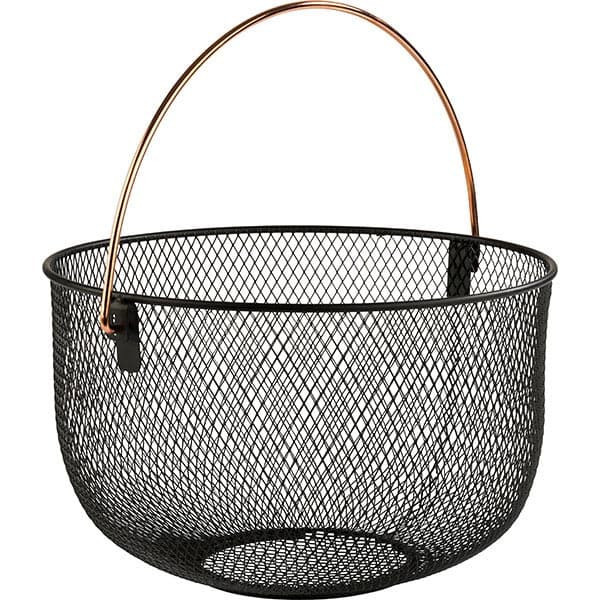 Корзина для фруктов и хлеба;металл;D=30,H=19см;черный,медный 