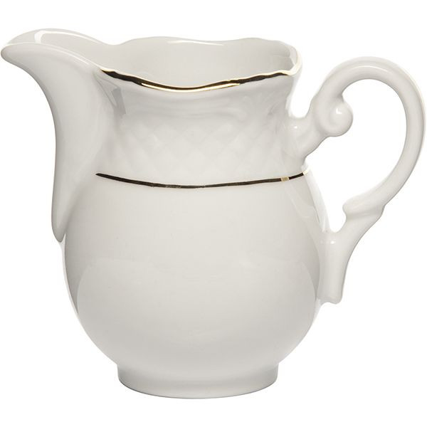 Молочник «Афродита»;фарфор;150мл;D=52,H=90,L=110мм;белый,золотой 