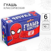 Гуашь 6 цветов по 10 мл «Человек-Паук», Человек-Паук
