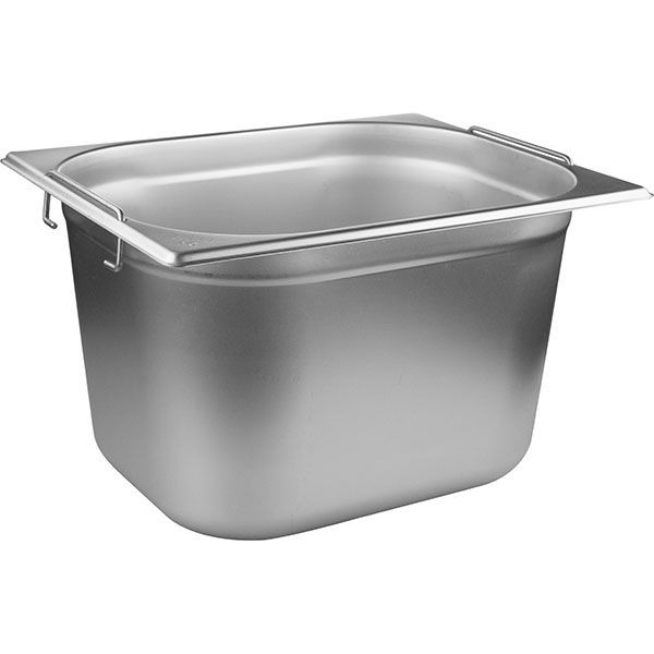 Гастроемкость GN 1/2 с ручками;сталь нерж.;11,3л;,H=20,L=32,5,B=26,5см;металлич. 