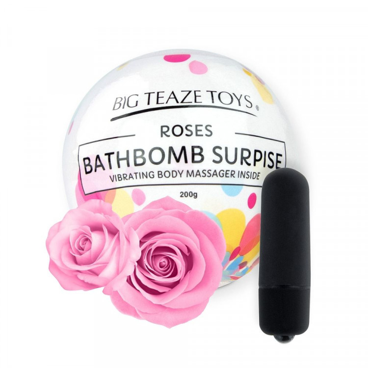 Бомбочка для ванны Bath Bomb Surprise Rose + вибропуля 