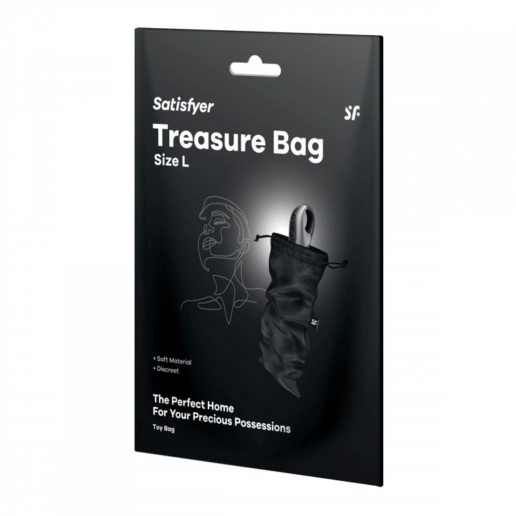 Черный мешочек для хранения игрушек Treasure Bag L 