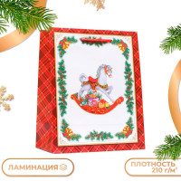 Новый год. Пакет подарочный  Новогодняя игрушка , 18 х 22,3 х 10 см.