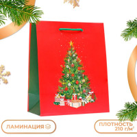 Новый год. Пакет подарочный  Большая ёлка , 18 х 22,3 х 10 см.