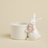 Конфетница SL Home «Лесные кролики», 15×9×12,5 см, цвет белый
