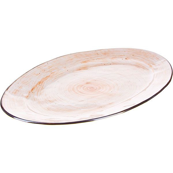 Блюдо «Пастораль» овальное;фарфор;,H=25,L=405,B=255мм;оранжев. 