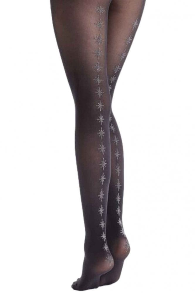 Колготки со швом из блестящих снежинок Backseam Star Tights 