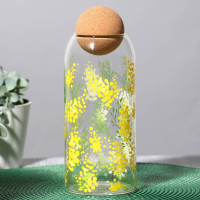 Банка для хранения с пробкой «Нежная мимоза» (1 л.)