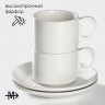 Набор чайный фарфоровый Magistro Basic bistro, 4 предмета: 2 чашки 200 мл, 2 блюдца d=15 см, цвет белый