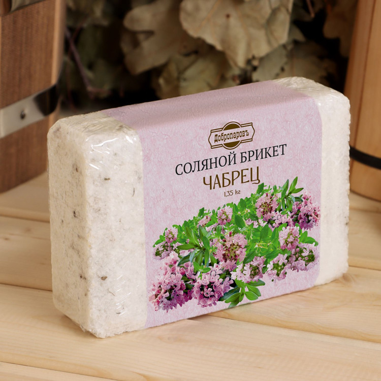 Соляной брикет «Чабрец» с алтайскими травами - 1,35 кг. 