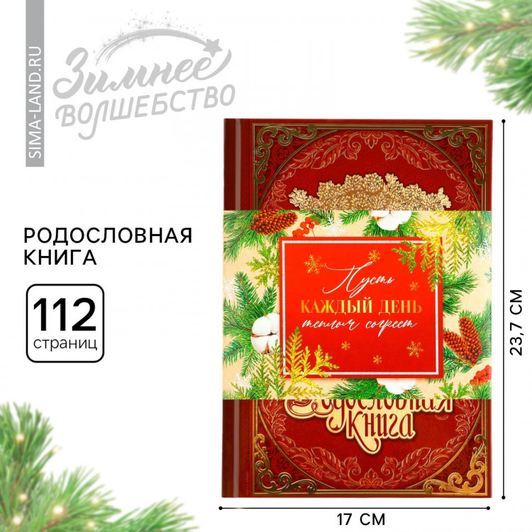 Новогодняя родословная книга «Новый год: Каждый день» 17 х 2 х 23,7 см 