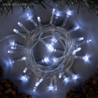 Гирлянда «Нить» 4 м, IP20, прозрачная нить, 40 LED, 2 режима, батарейки AAх3 (нет в комплекте), свечение белое