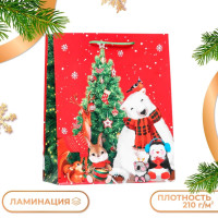 Новый год. Пакет подарочный  Сказочный замок  , 26 х 32 х 12 см.