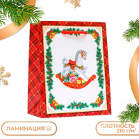 Новый год. Пакет подарочный  Пони , 11,5 х 14,5 х 6,5 см.