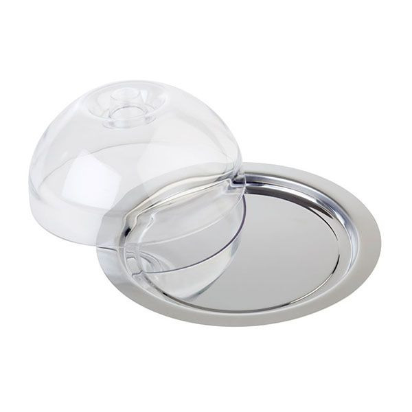 Поднос с крышкой сервиров.;полистирол,сталь нерж.;D=220/95мм 