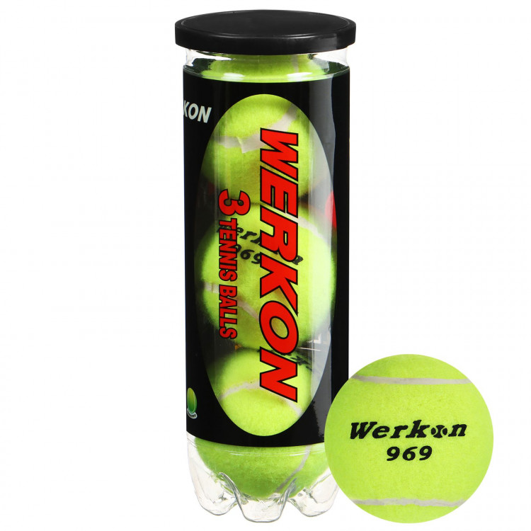 Набор мячей для большого тенниса WERKON 969, с давлением, 3 шт. 