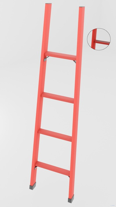 ЛСПД-1,8А односекционная диэлектрическая стеклопластиковая лестница, абразивное покрытие ступеней h=1750мм, ступ.4 