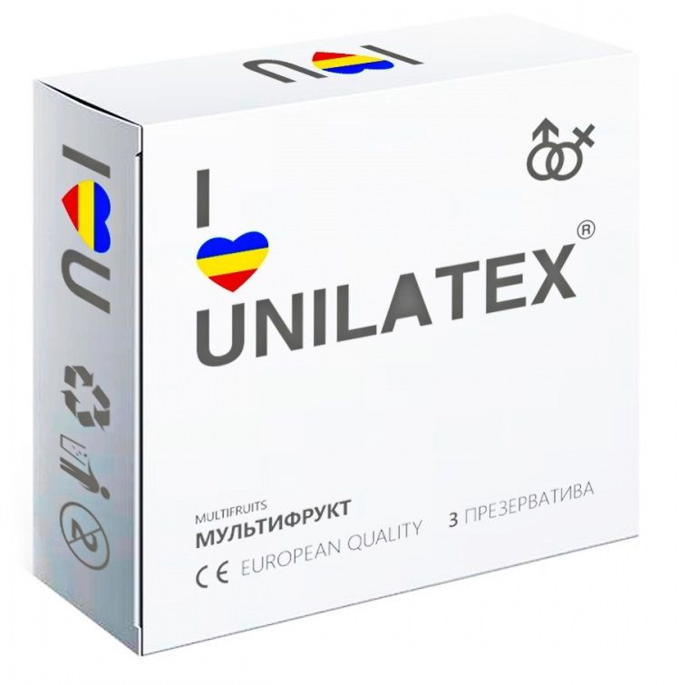 Разноцветные ароматизированные презервативы Unilatex Multifruits - 3 шт. 