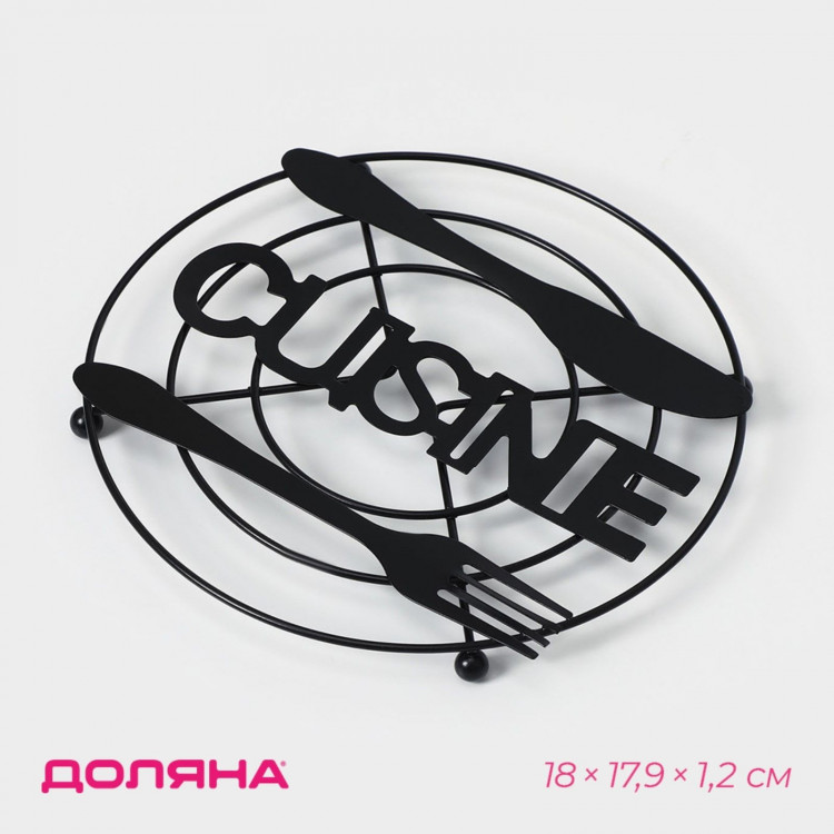 Черная подставка под горячее Cuisine (18х17,9х1,2 см) 