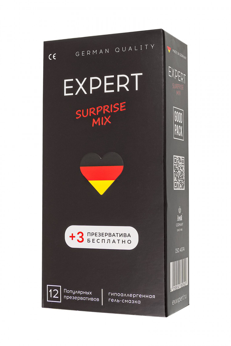 Презервативы EXPERT Surprise Mix - 12 шт.(+3 в подарок) 