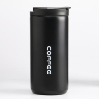 Черная термокружка с надписью Coffee (350 мл.)