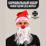 Карнавальный костюм взрослый «Новогодний Дед Мороз», 3 предмета (колпак + борода + нос), на новый год
