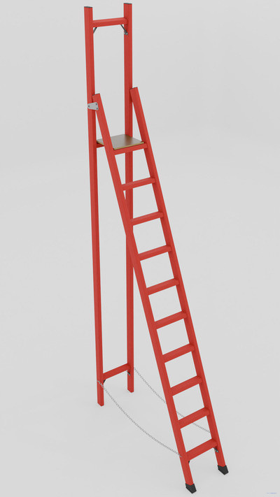 ССВ-3,4Т стремянка стеклопластиковая с вертикальной опорой, Телеком, h=3620мм, h рабочей площадки=2400мм, ступ.10 