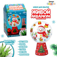 Новый год! Набор для опытов «Живой аквариум: Снеговик», в шаре