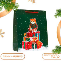 Новый год. Пакет подарочный  Салют  , 26 х 32 х 12 см.