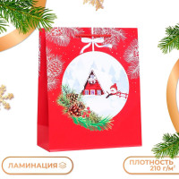 Новый год. Пакет подарочный  Подарочки подъехали  , 26 х 32 х 12 см.
