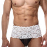 Мужские бело-черные трусы с пикантной шнуровкой Мужские бело-черные трусы с пикантной шнуровкой
