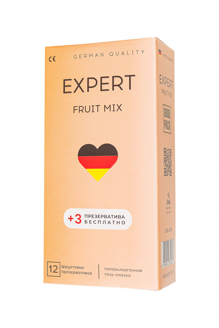 Ароматизированные презервативы EXPERT Fruit Mix - 12 шт.(+3 в подарок) 