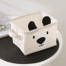 Бежевая корзина для хранения с ручками «Мишка» (20х16х14 см)