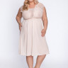 Сорочка plus size из эластичной микрофибры с лифом из кружевного полотна