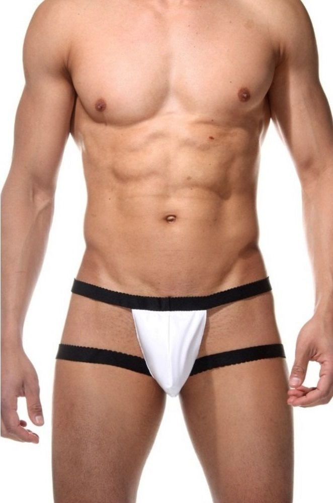 Бело-черные мужские трусы-джоки 
