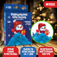 Выращивание кристаллов «Новый год! Снеговик», цвет синий, новогодний набор для творчества