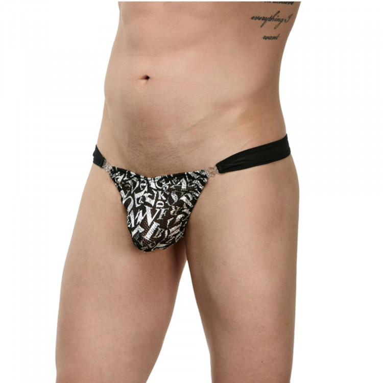 Мужские трусы-тонги с принтом в виде букв 