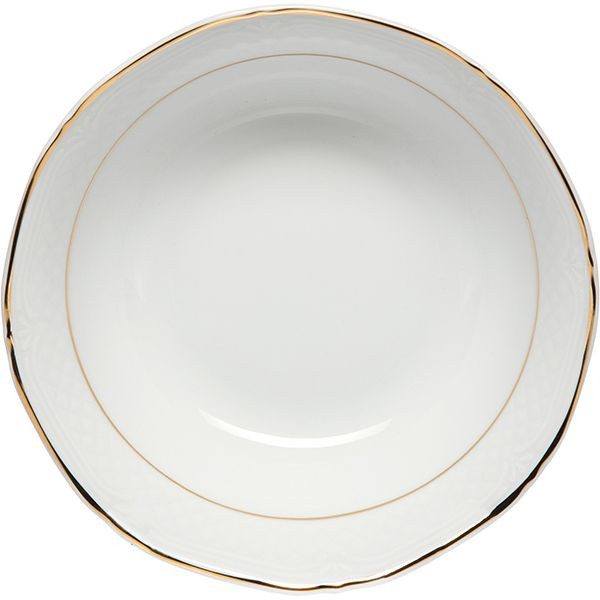 Салатник «Афродита»;фарфор;250мл;D=140,H=45мм;белый,золотой 