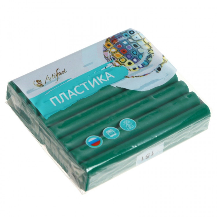 Пластика - полимерная глина, 56 г,  Классический , изумрудный зеленый 