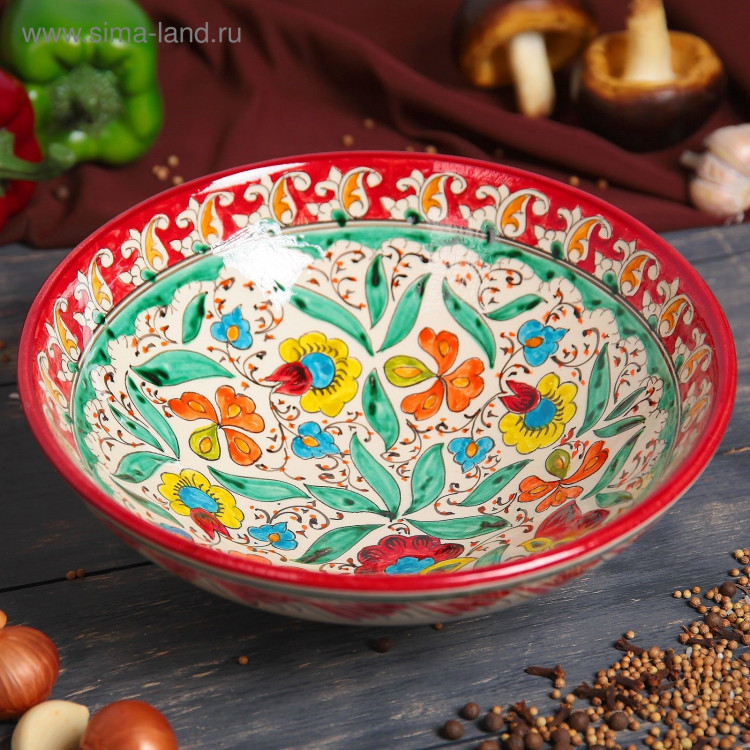 Супница Риштанская Керамика  Турецкий узор , 25 см, микс 