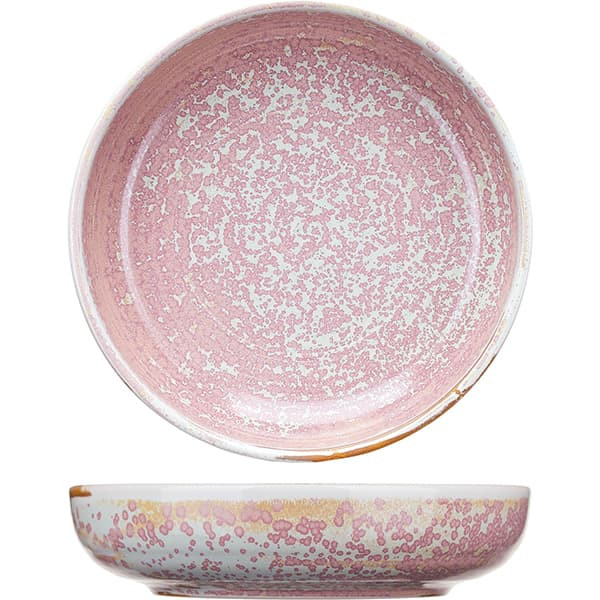 Розовая глубокая тарелка «Пион» (диаметр 19,3 см) 