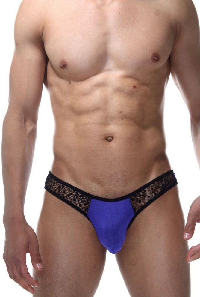 Мужские трусы-бразилиана с сетчатыми вставками 