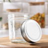 Стеклянная баночка для сыпучих продуктов с металлической крышкой «Сильвер» (240 мл.)