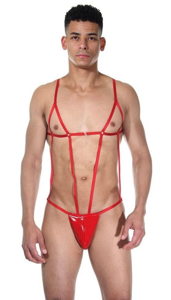 Сексуальное красное мужское боди 