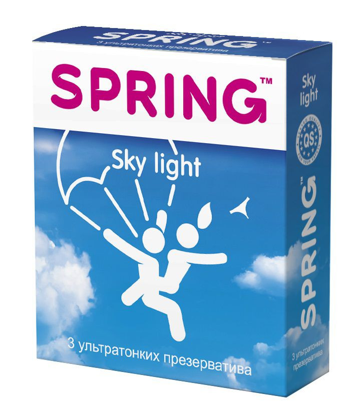 Ультратонкие презервативы SPRING SKY LIGHT - 3 шт. 