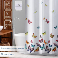 Штора для ванны «Бабочки» (180х180 см)
